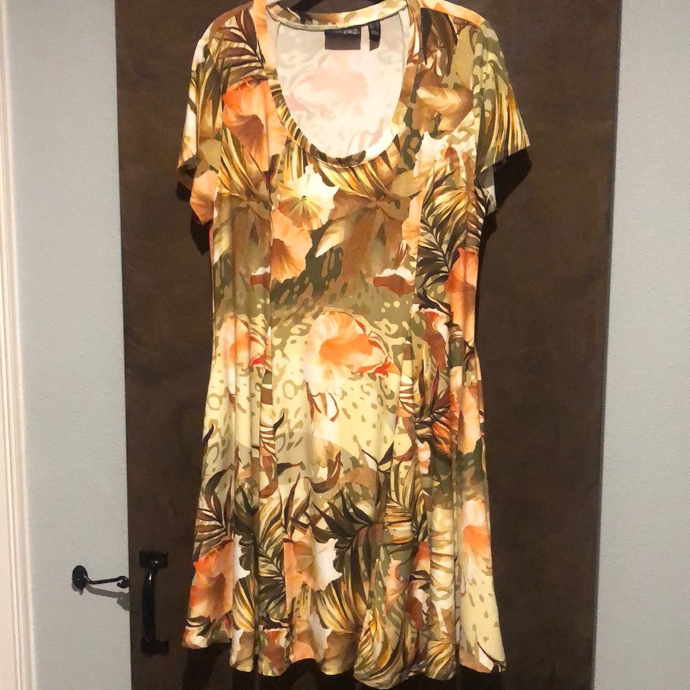 Attitudes by Renee tropical print dress EUC